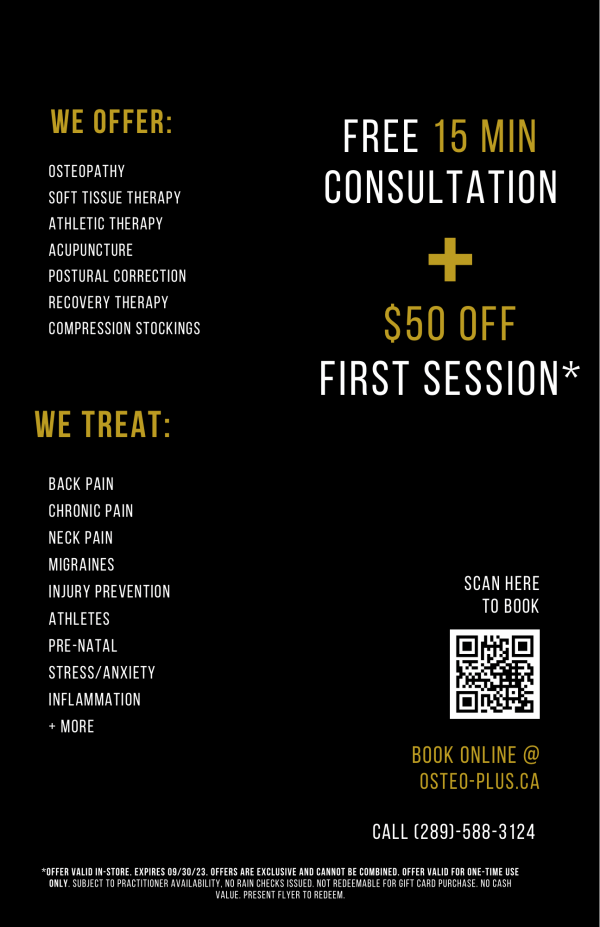 OSTEO+ Grand Opening Special! 